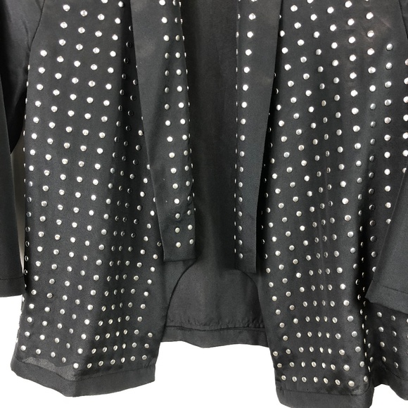 Rock and Republic Black Studded Blazer Silver SZ 2 - Picture 4 of 8